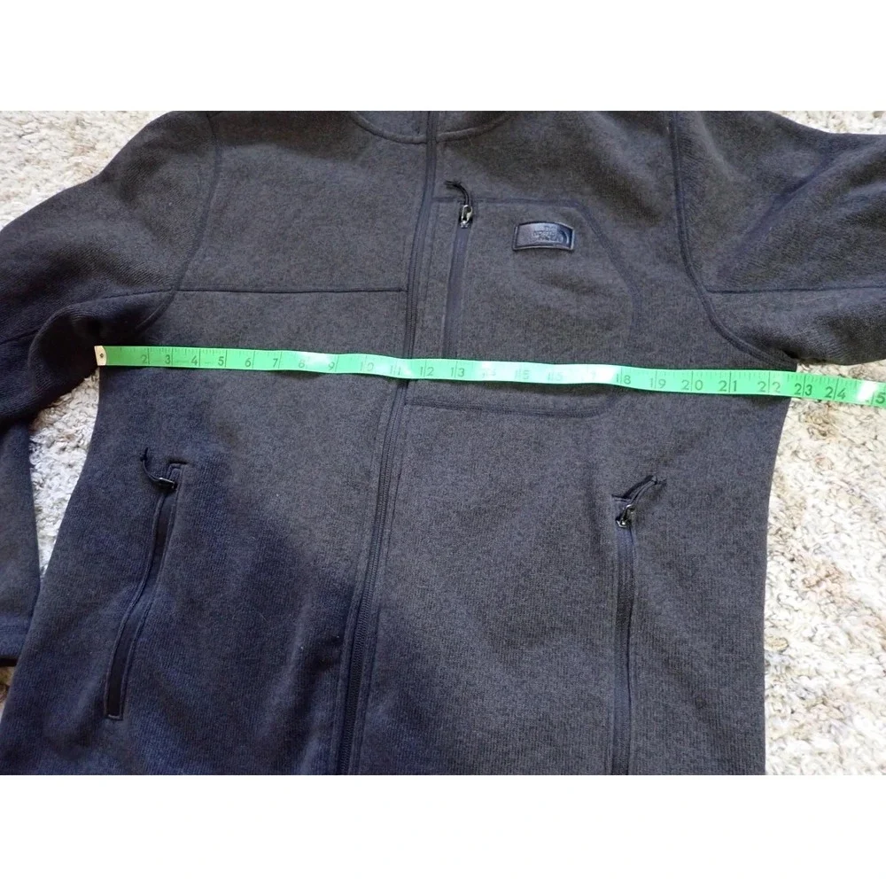 The North Face Fleece Hoodie Mens Large Gray Excellent Full Zip Sherpa Lined